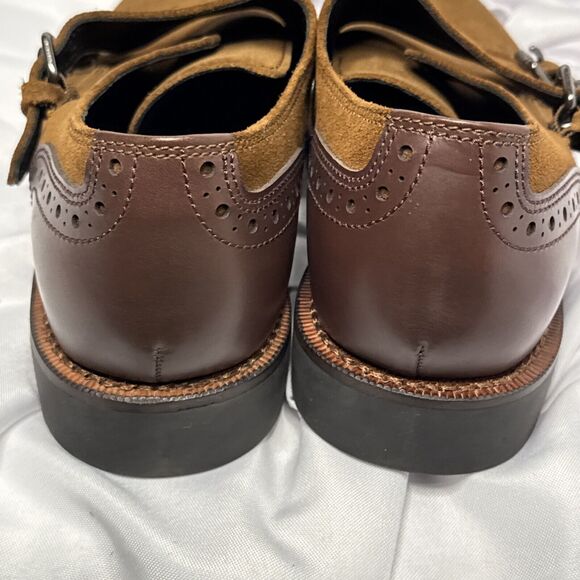 NWOB COACH MEN'S BLEECKER DOUBLE MONK BROWN SUEDE SHOES US SIZE 12D BoxC - Picture 5 of 8